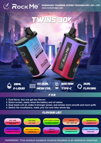Rock Me Twins 30K Puffs disposable vape device – buy online at NativeNic Canada