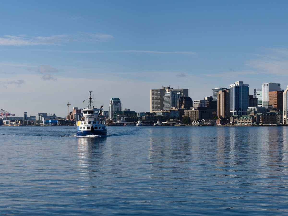 Downtown Halifax peninsula with Citadel Hill and Spring Garden Road core