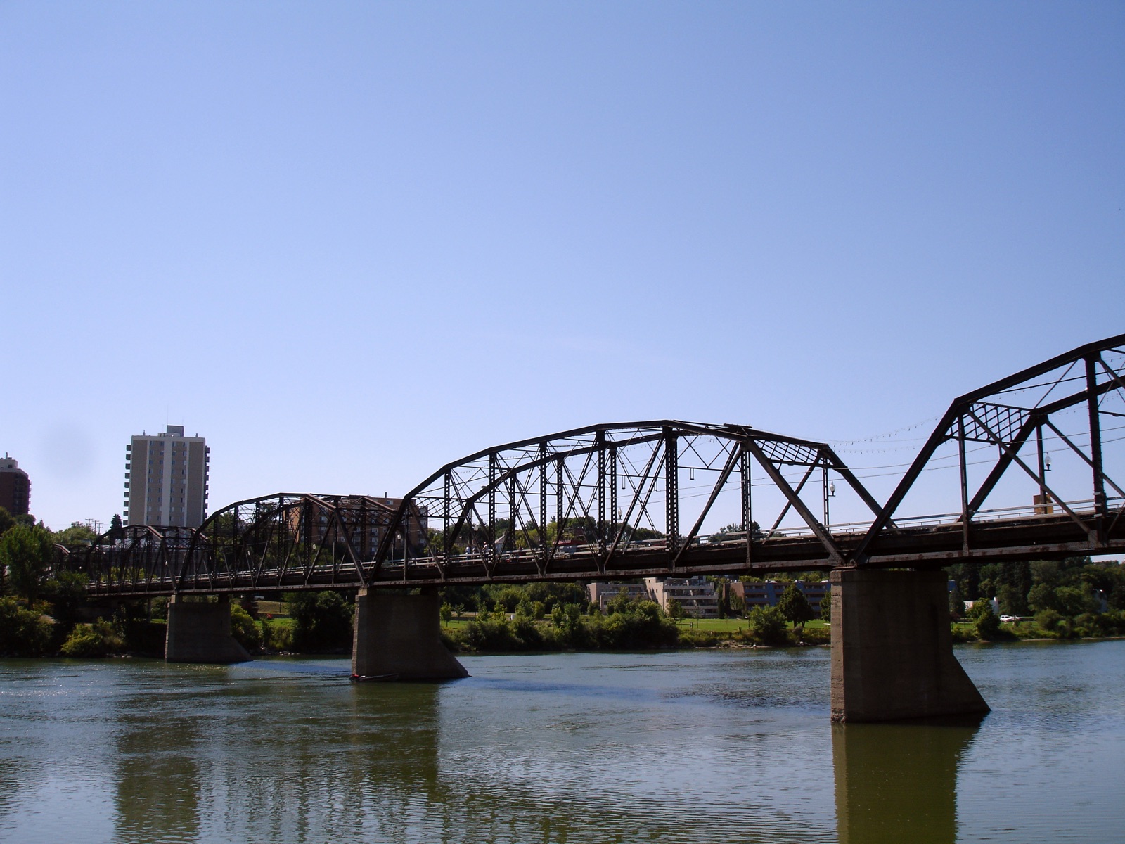 Victoria Bridge and the historic Nutana Broadway district in Saskatoon
