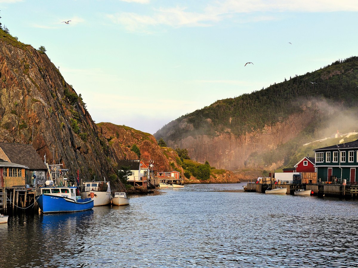 Quidi Vidi fishing village in volcanic cove northeast of downtown St. John's