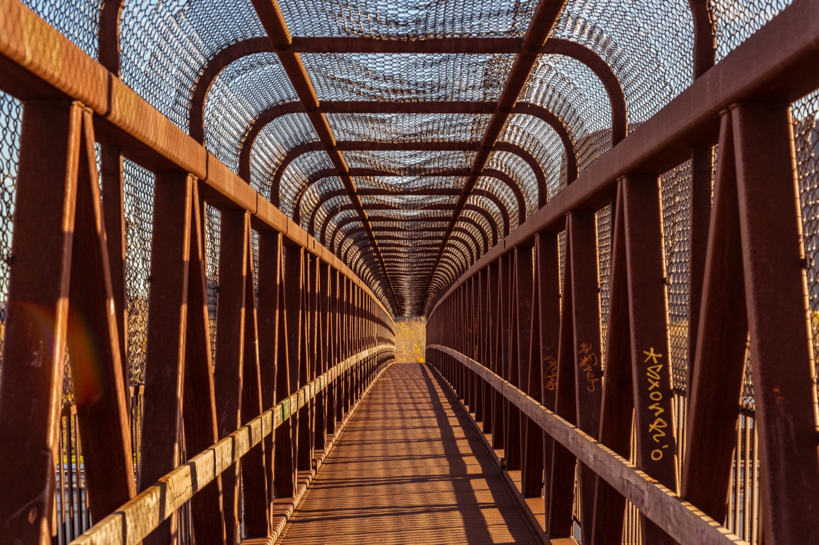 Westfort Canadian Pacific Rail Yard pedestrian bridge in Thunder Bay, Ontario