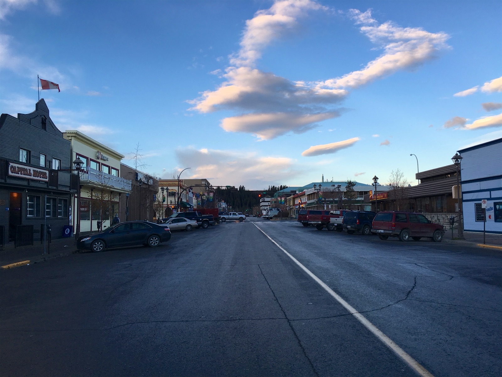 Main Street downtown Whitehorse Yukon — territorial capital commercial core