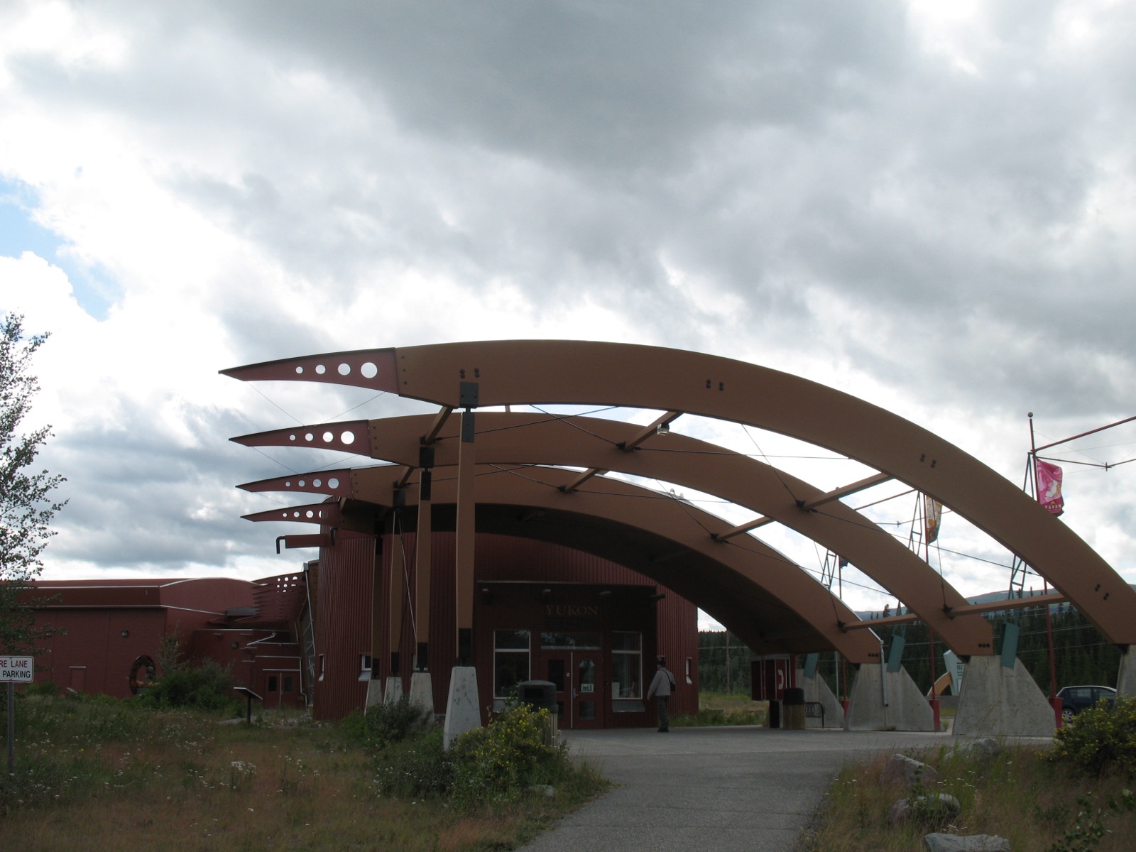 Yukon Beringia Interpretive Centre entrance on the Alaska Highway in Takhini, Whitehorse