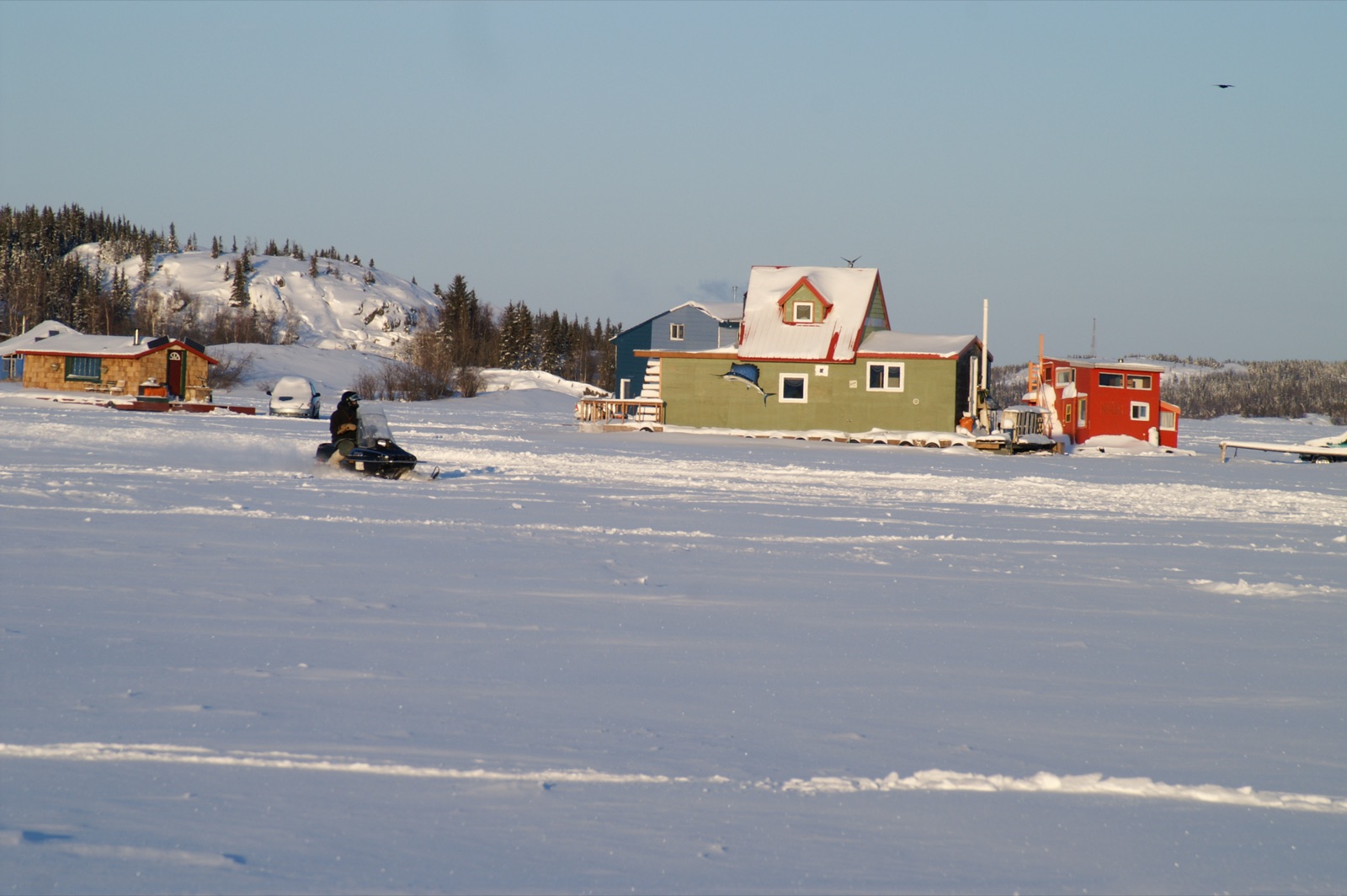 Old Town Yellowknife houseboats on Great Slave Lake — Latham Island and Ragged Ass Road heritage core